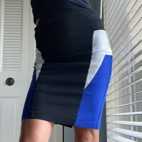 Pencil Skirt, Bold Shape Enhancing Color Blocking - Picture 4 of 9